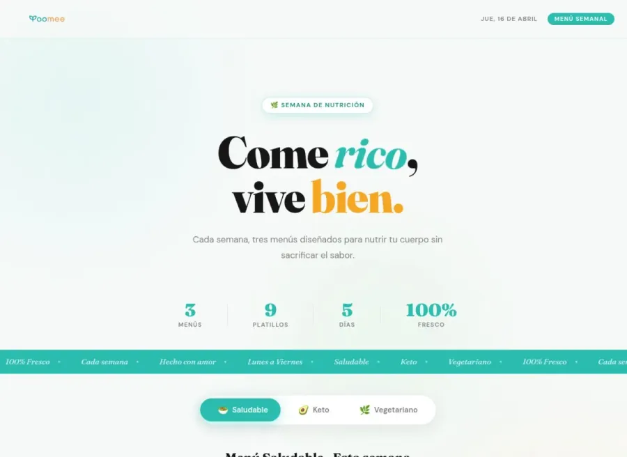 Yoome - Menús semanales saludables